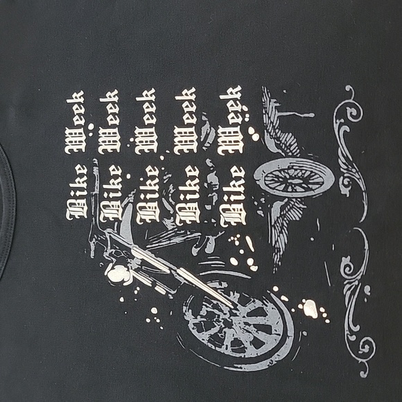 Biker Design Bike week Motorcycle 100% cotton long sleeves t-shirt black size L - Picture 8 of 8